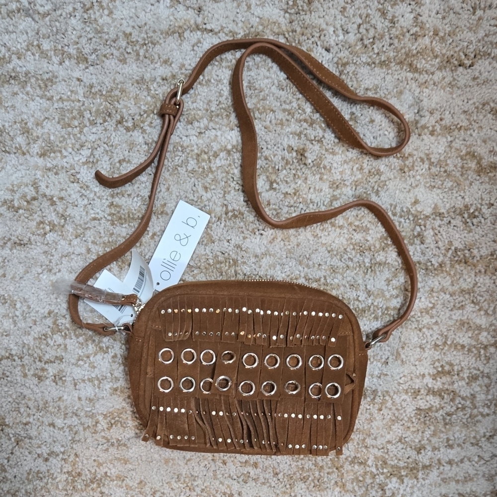 NWT ollie & B Suede Crossbody Bag